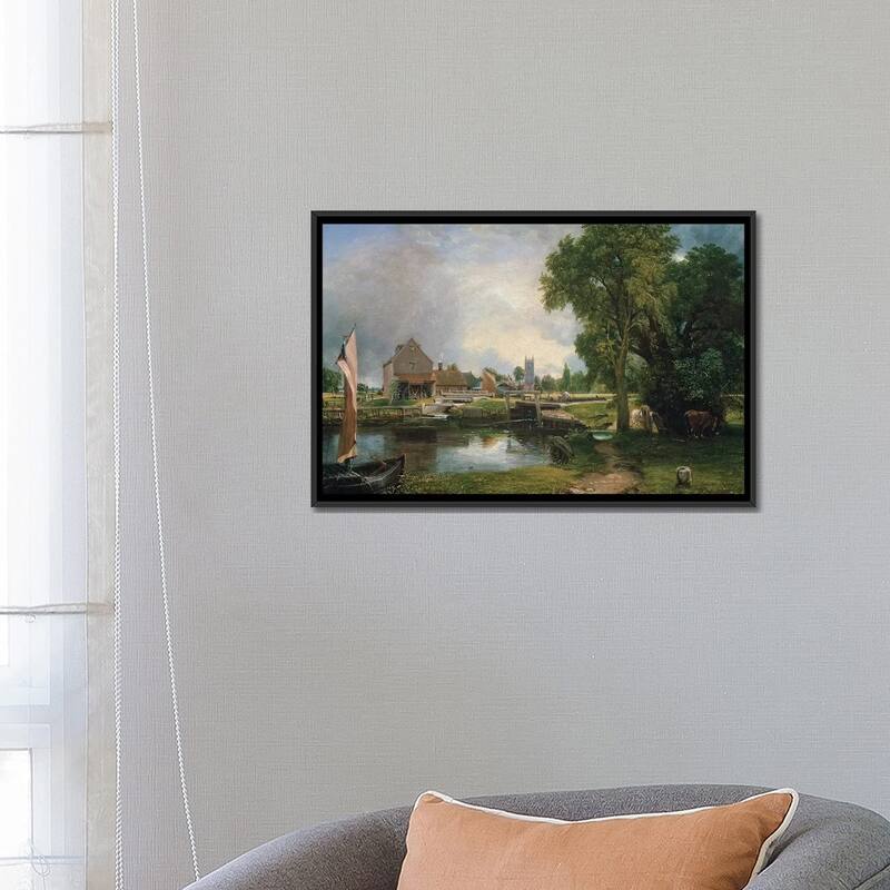 iCanvas "Dedham Lock and Mill, 1820 " by John Constable Framed Canvas